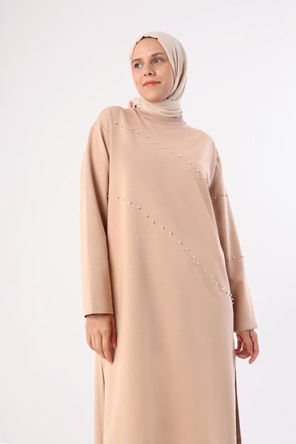 Beige Pearl Long Sweat Tunic