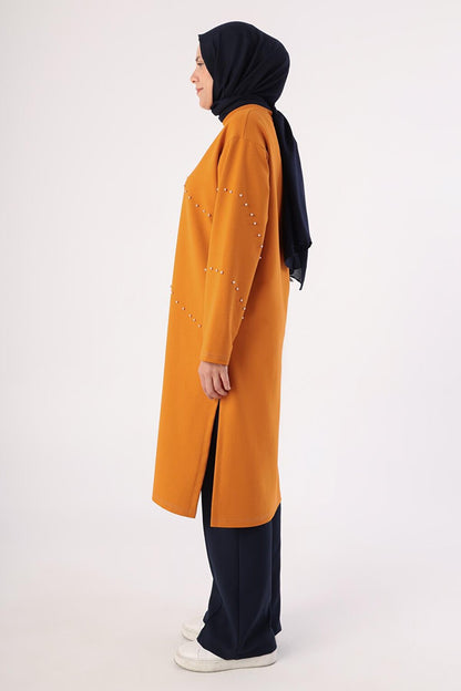 Orange Pearl Long Sweat Tunic