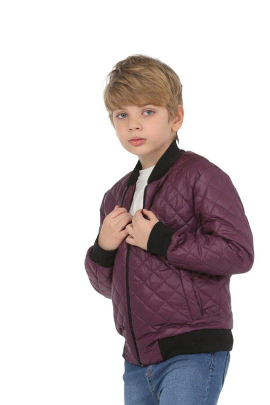 Basic Monotip Purple Kids Coat LP-23WIN-051