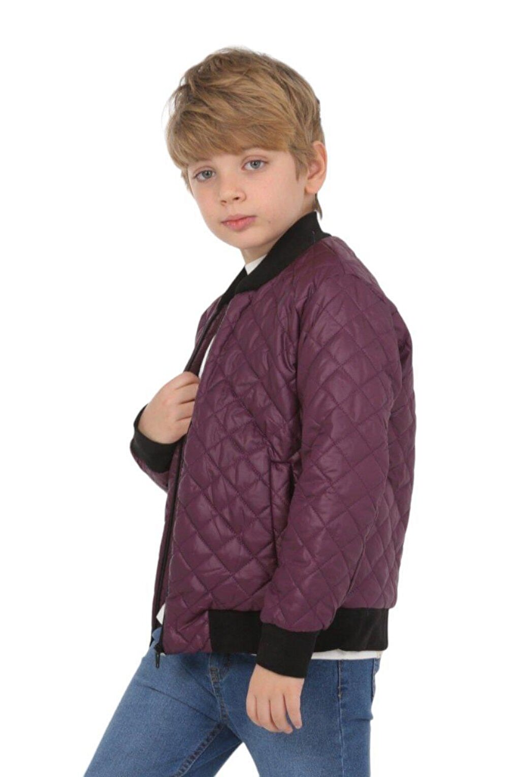 Basic Monotip Purple Kids Coat LP-23WIN-051