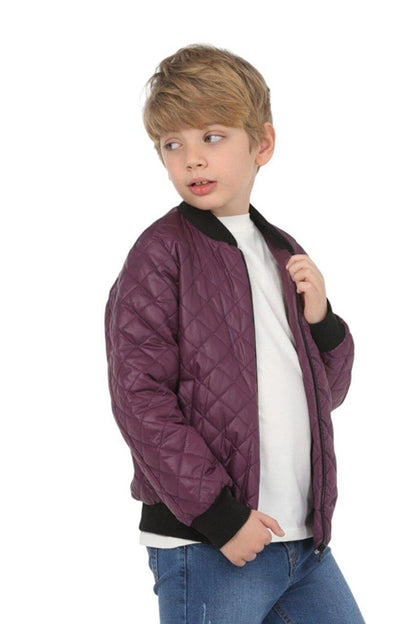 Basic Monotip Purple Kids Coat LP-23WIN-051