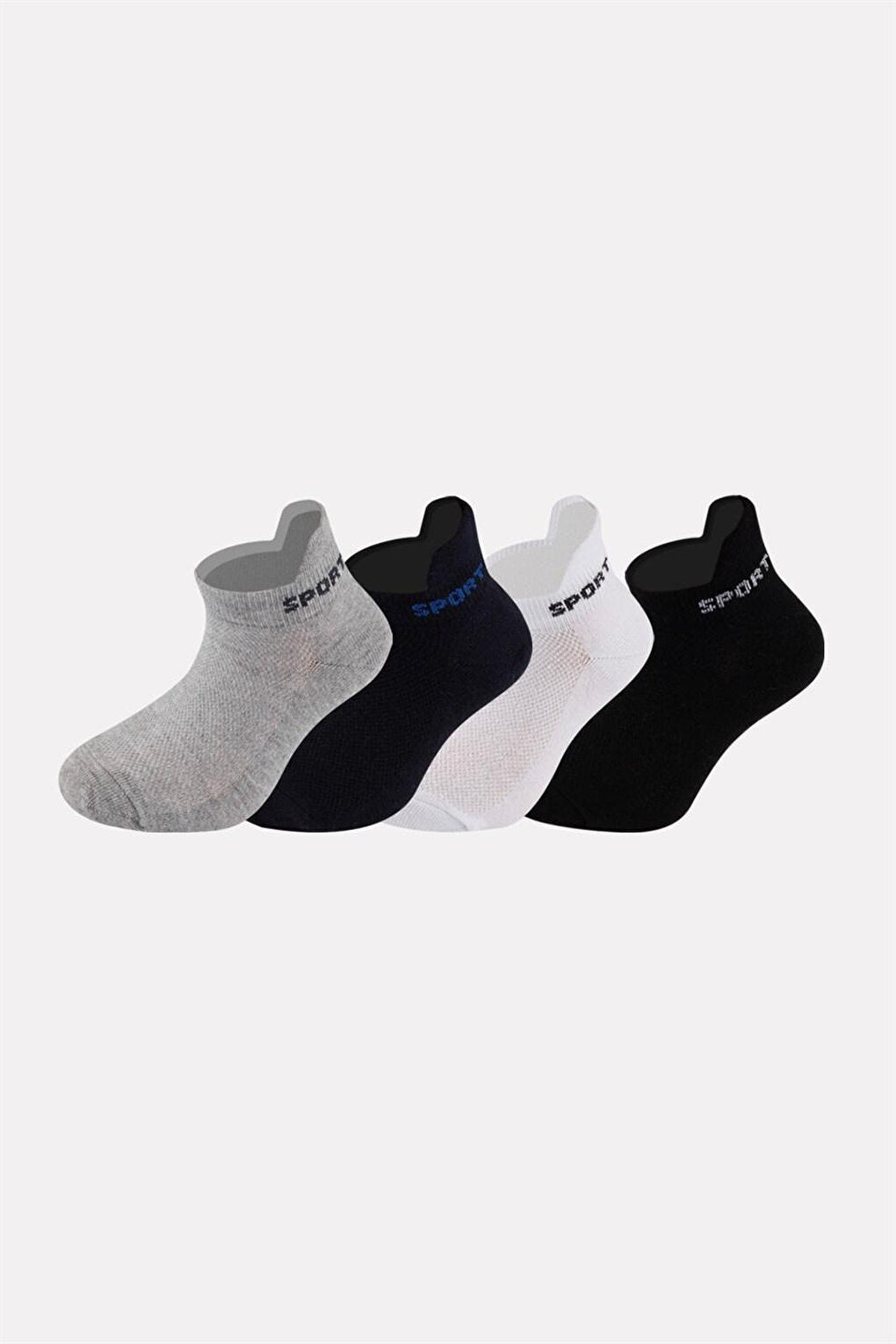 4 Pack Colorful Sports Boys Booties Socks