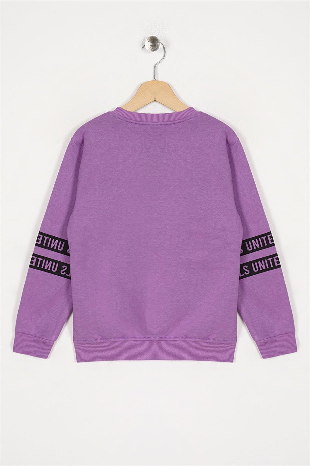 Girl's Lilac Colored Girls United Printed Stone Sweatshirt