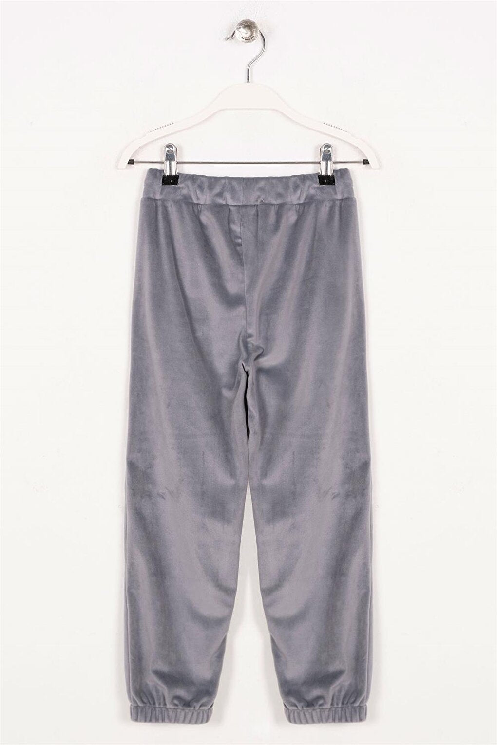 Girl's Gray Colored Velvet Sweatpants