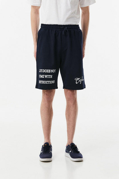 Text Printed Waist Tied Shorts