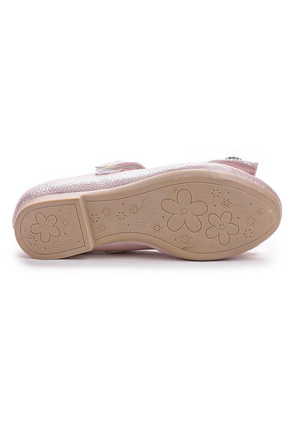 Bowtie Stone Velcro Girls Ballerina Shoes 254 Vakko