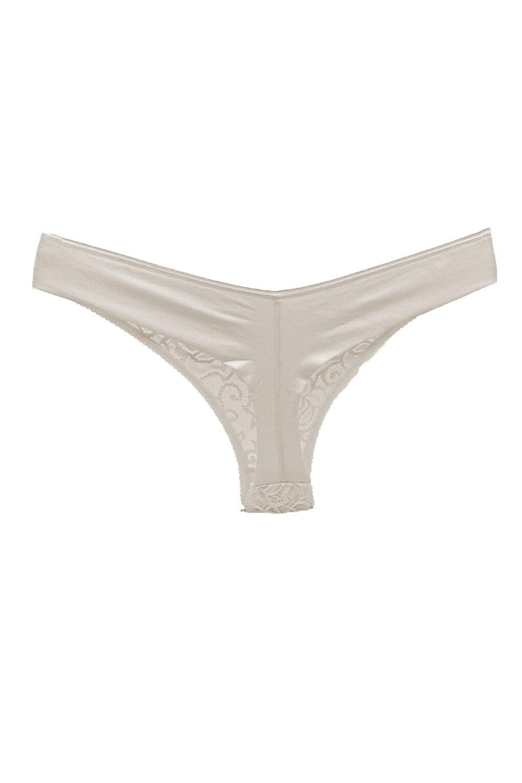 Cotton Lace Front Double Layer Seamless Thong Women's Panties