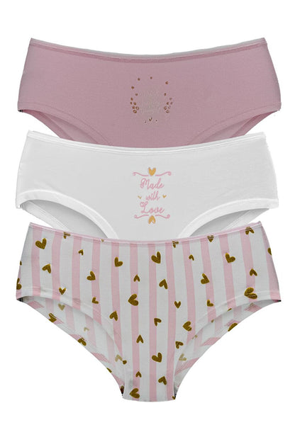 Cotton Patterned and Printed Hipster Women's Panties 3-pack