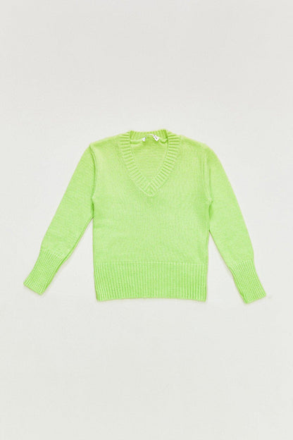 V-Neck Girl's Knitwear Sweater