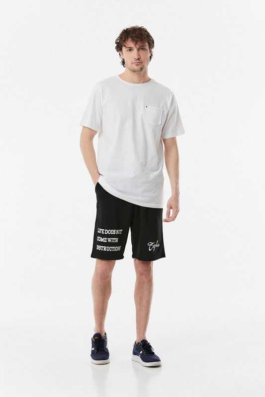 Text Printed Waist Tied Shorts