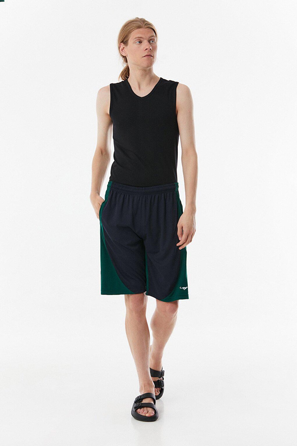 Color Block Tie Waist Shorts