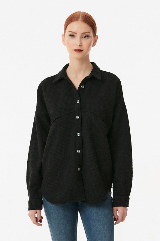 Waffle Fabric Double Pocket Shirt