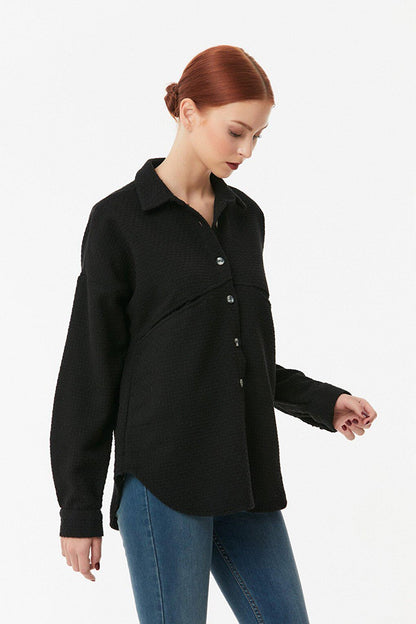 Waffle Fabric Double Pocket Shirt