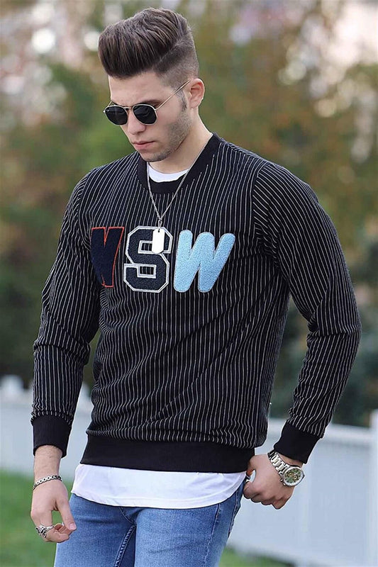 Black Striped Sweatshirt 2792