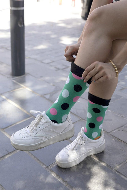 Unisex 2-Piece Colorful Polka Dot Socks