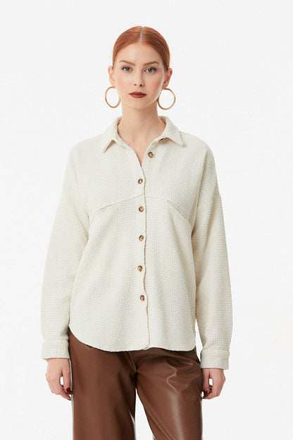 Waffle Fabric Double Pocket Shirt