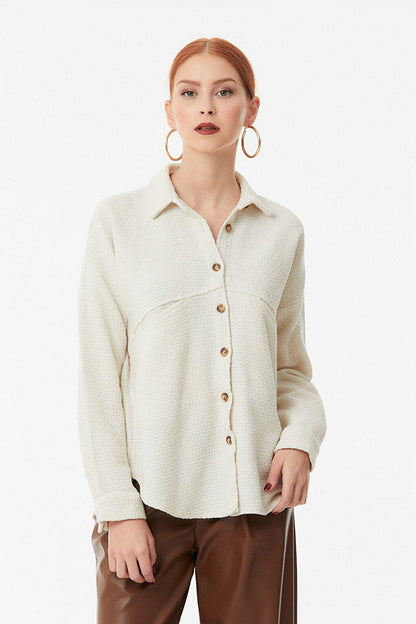 Waffle Fabric Double Pocket Shirt