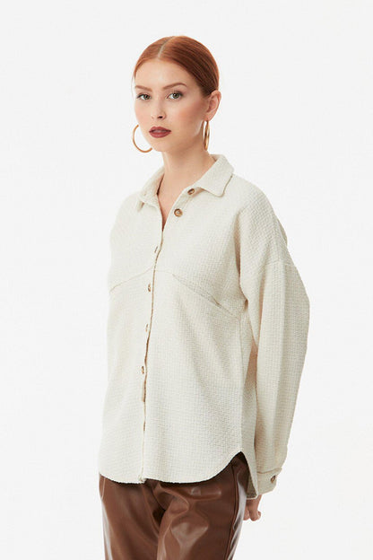 Waffle Fabric Double Pocket Shirt