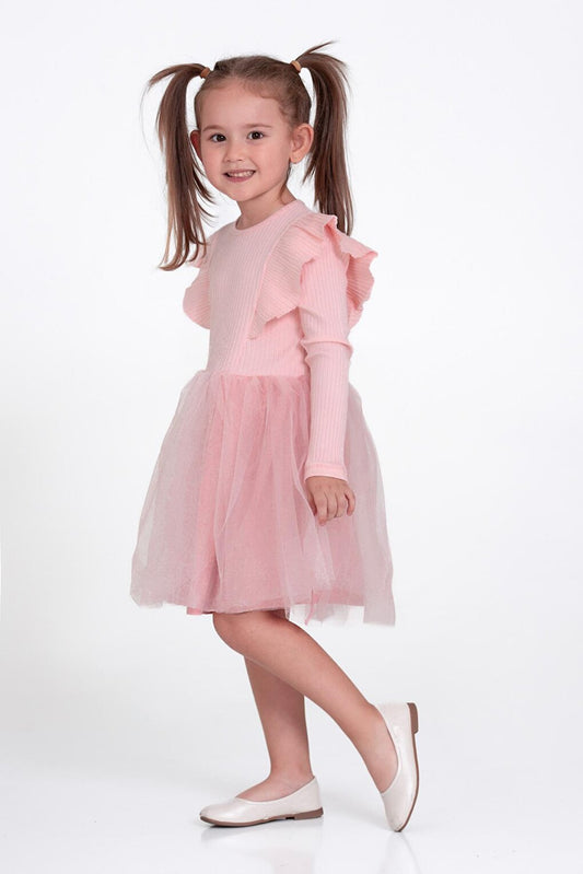 Girl's Powder Tulle Dress 3-7 Years Old - 23167-1