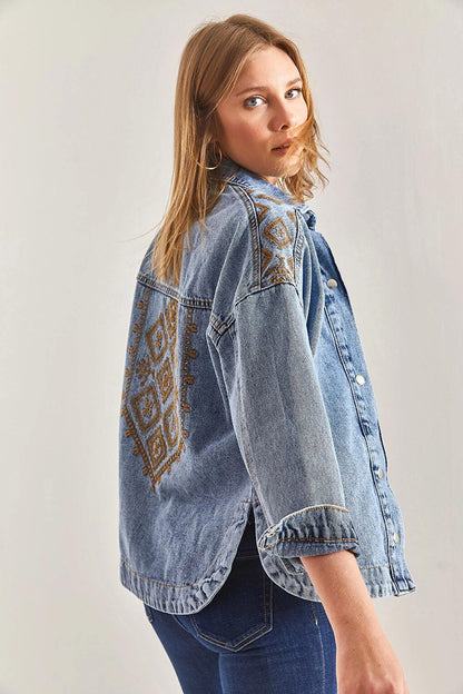 Women's Embroidered Denim Jacket