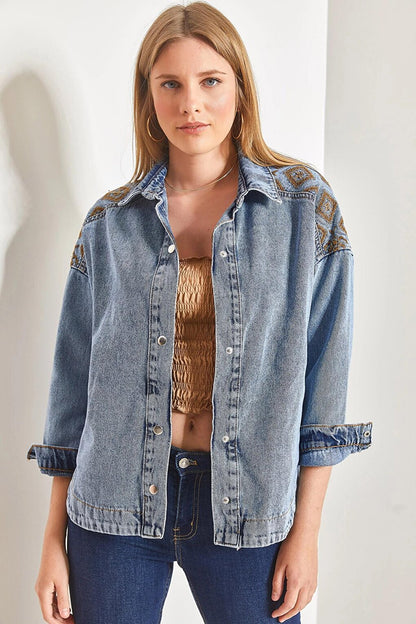 Women's Embroidered Denim Jacket