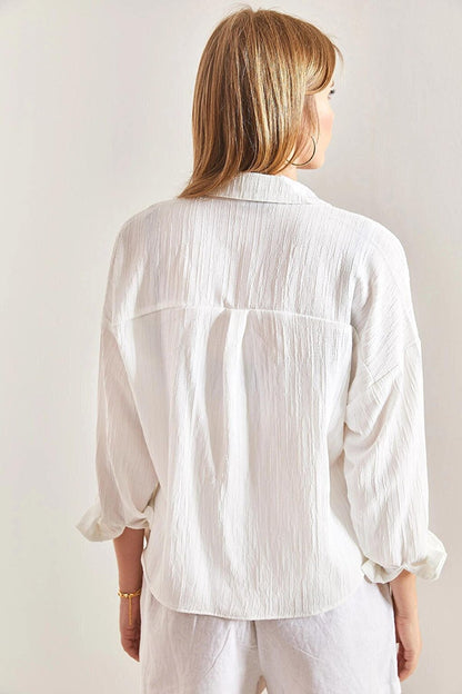 Women's Single Pocket Asymmetrical Shirt