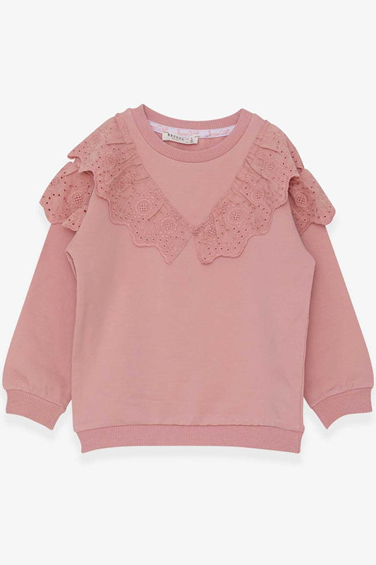 Girl's Sweatshirt Laced Rose (Age 4-8)