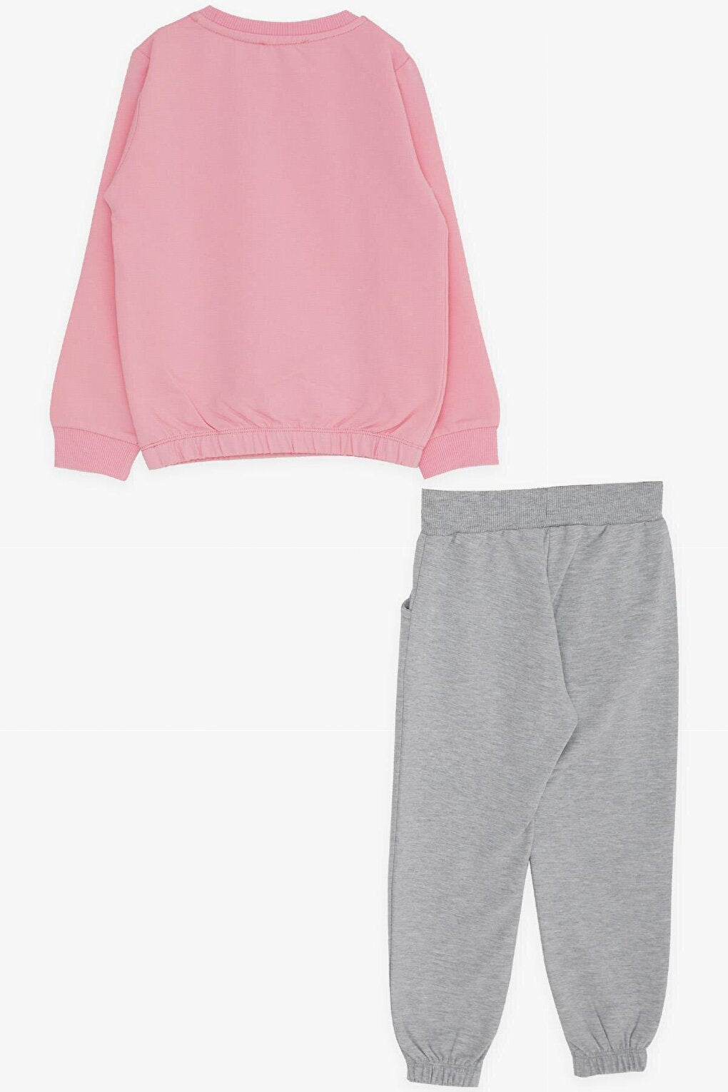 Girls' Tracksuit Set, Teddy Bear Printed Pink (Age 3-6)