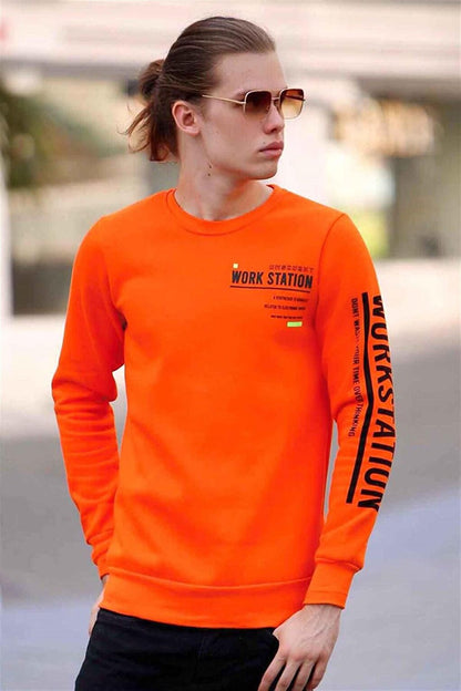 Printed Orange Sweatshirt 4161