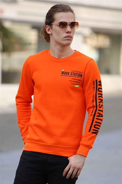 Printed Orange Sweatshirt 4161