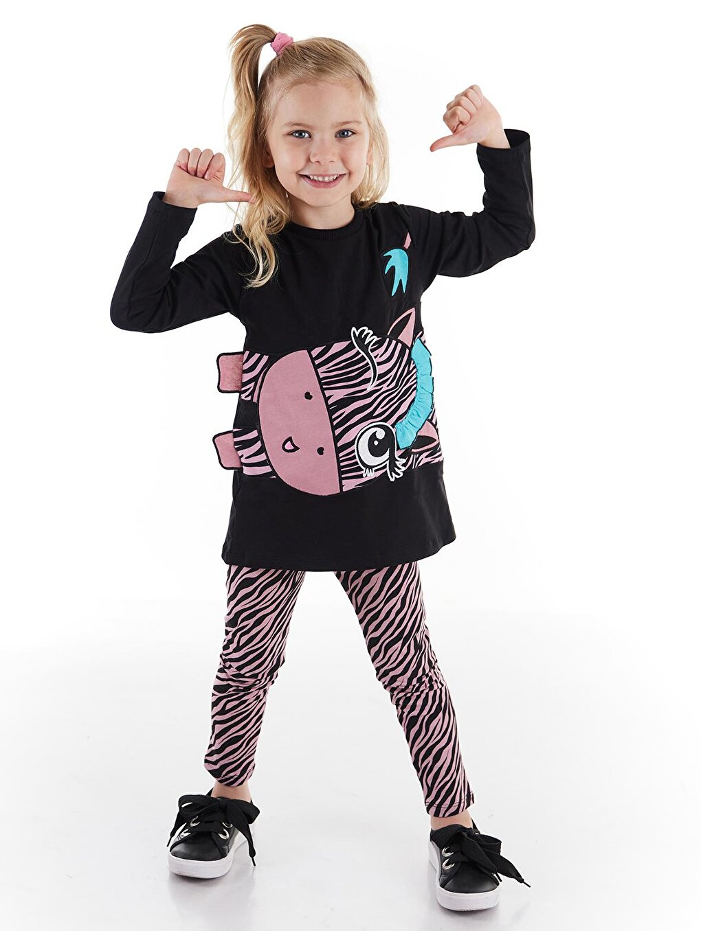 Jumpy Zebra Girls Tunic Set