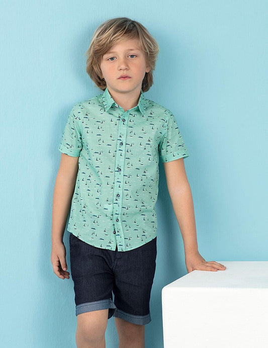 Sailing Turquoise Boy's Shirt