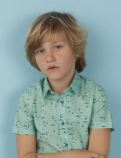 Sailing Turquoise Boy's Shirt