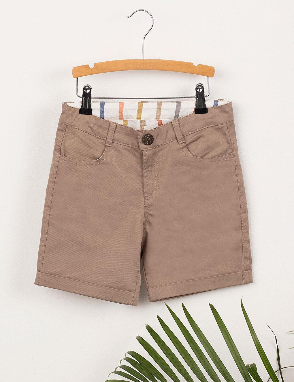 Light Khaki Gabardine Men's Shorts