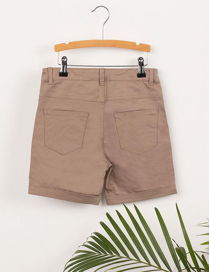 Light Khaki Gabardine Men's Shorts