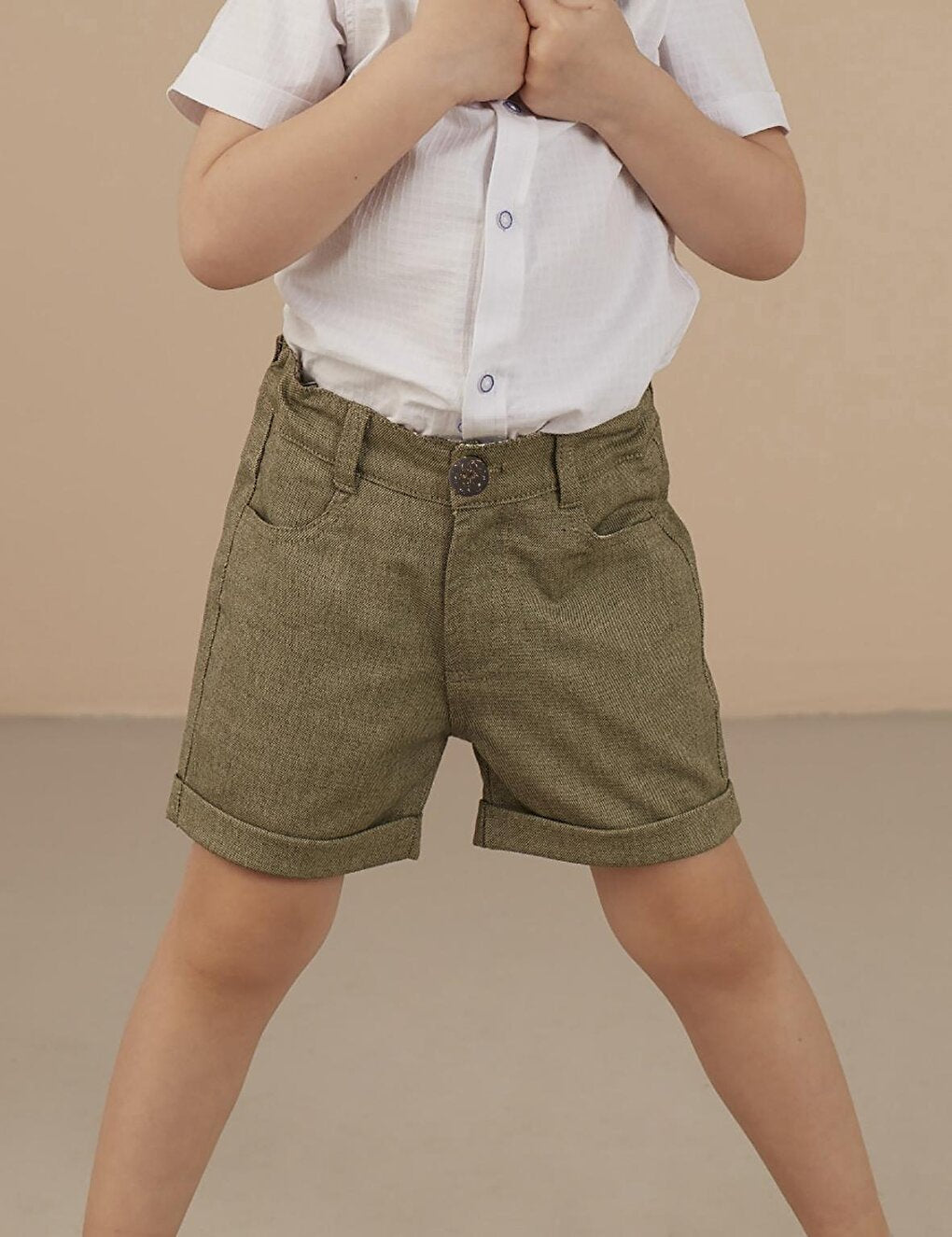 Green Woven Boy Shorts