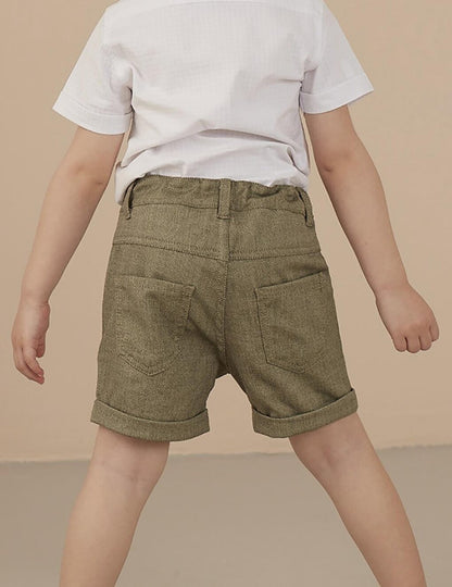 Green Woven Boy Shorts