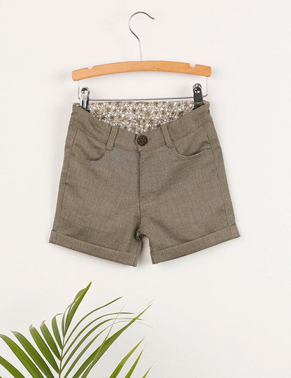 Green Woven Boy Shorts