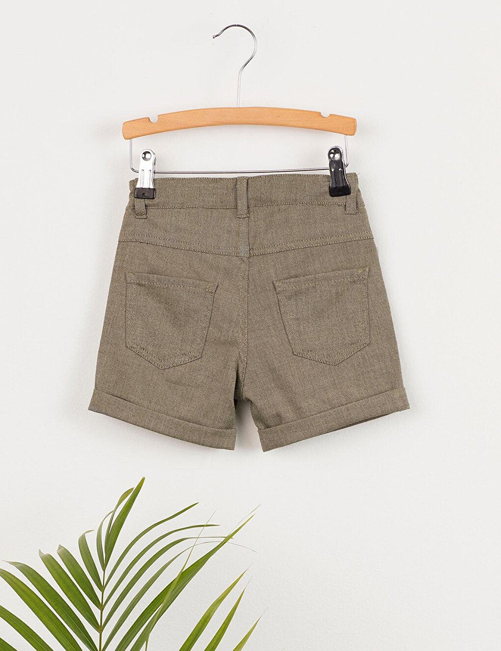 Green Woven Boy Shorts