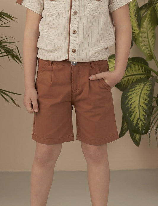 Brown Boys' Gabardine Shorts