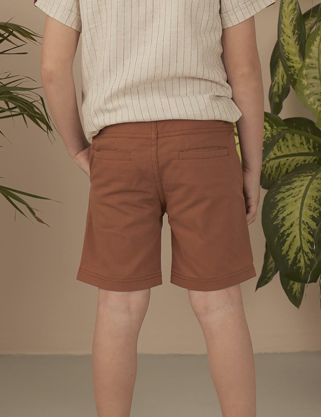 Brown Boys' Gabardine Shorts