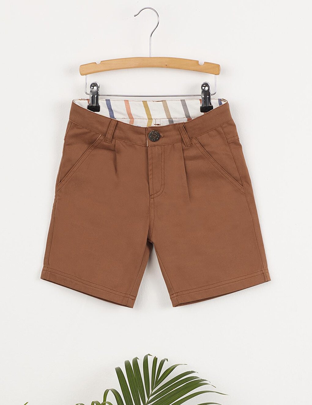 Brown Boys' Gabardine Shorts