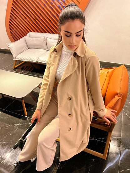 Footed Collar Long TRENCH COAT