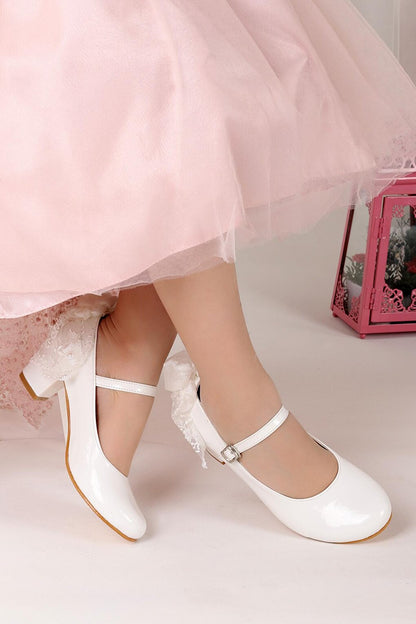 Daily Girl's 4 Cm Heeled Shoes 754 Patent Leather