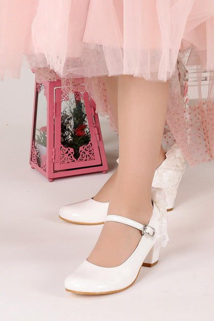 Daily Girl's 4 Cm Heeled Shoes 754 Patent Leather