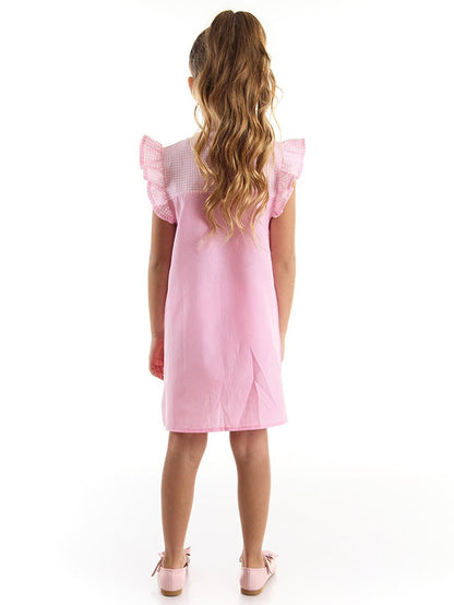 Winged Unicorn Girl Plaid Pink Dress