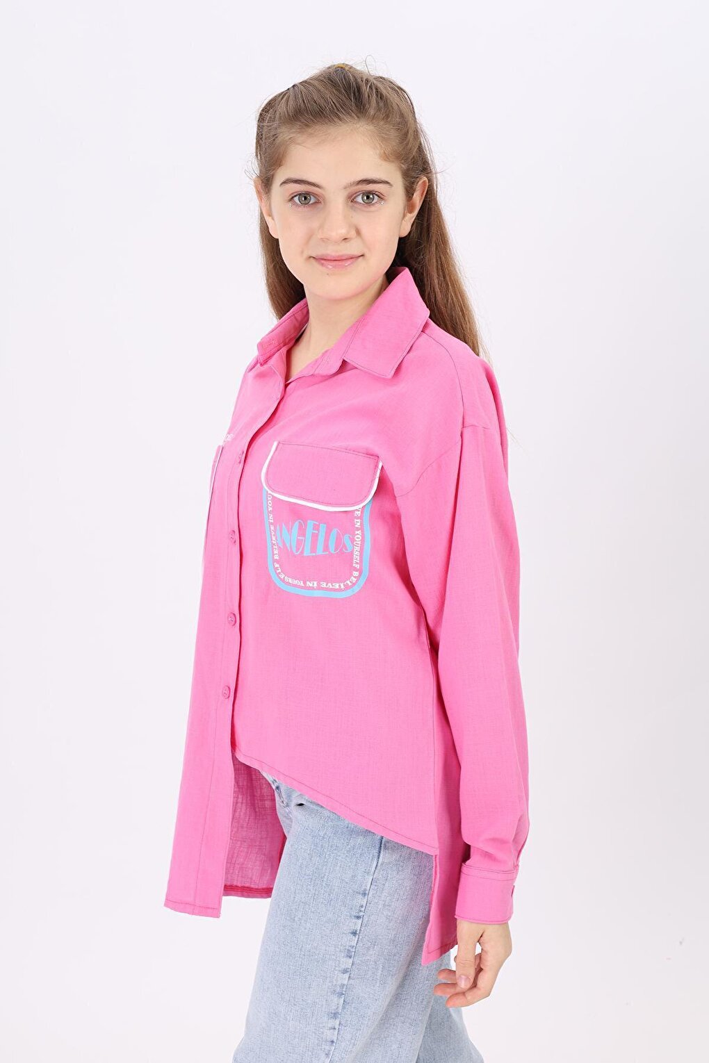 Girl's Paneled Shirt 9-14 Years Lx193