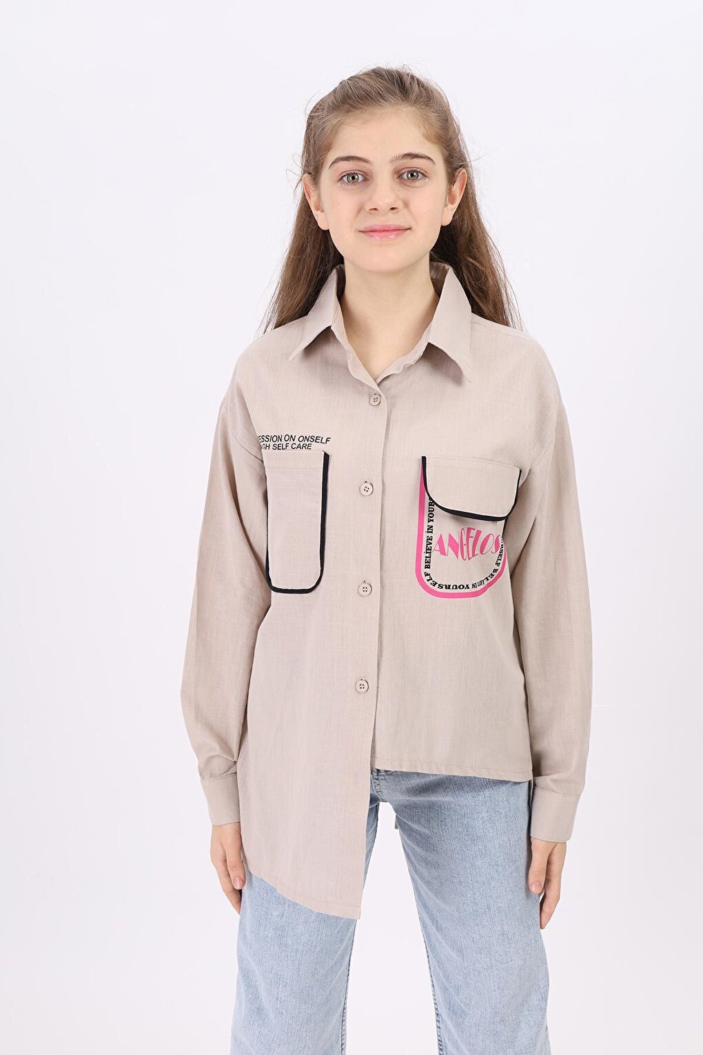 Girl's Paneled Shirt 9-14 Years Lx193