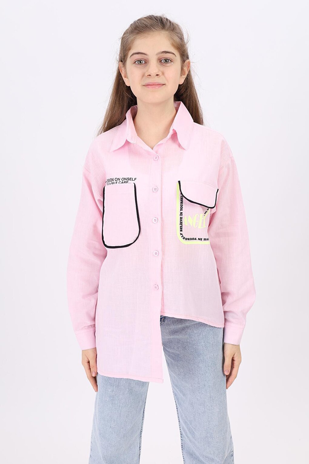 Girl's Paneled Shirt 9-14 Years Lx193