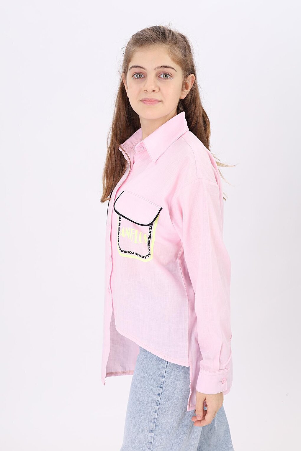 Girl's Paneled Shirt 9-14 Years Lx193